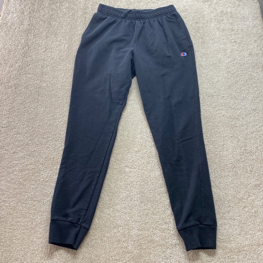 Champion Joggers Sweatpants Mens Large Black Authentic Athleticwear Drawstring